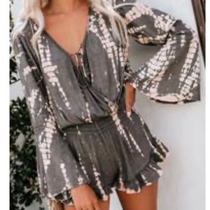 Surf Gypsy Embellished Tie Dye Romper